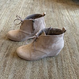 Tan colored little boots